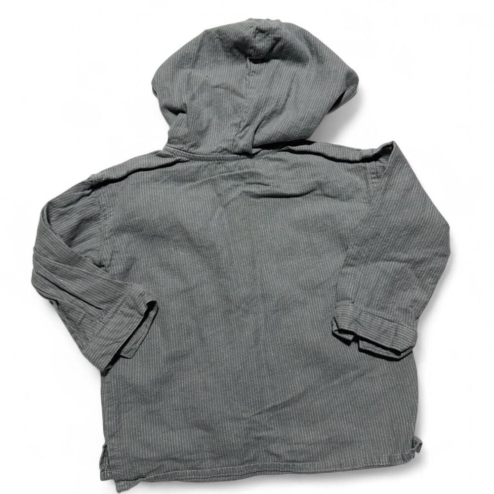 Rylee + Cru Pinstripe Hooded Button Up Jacket Shirt 12-18M - Picture 3 of 5